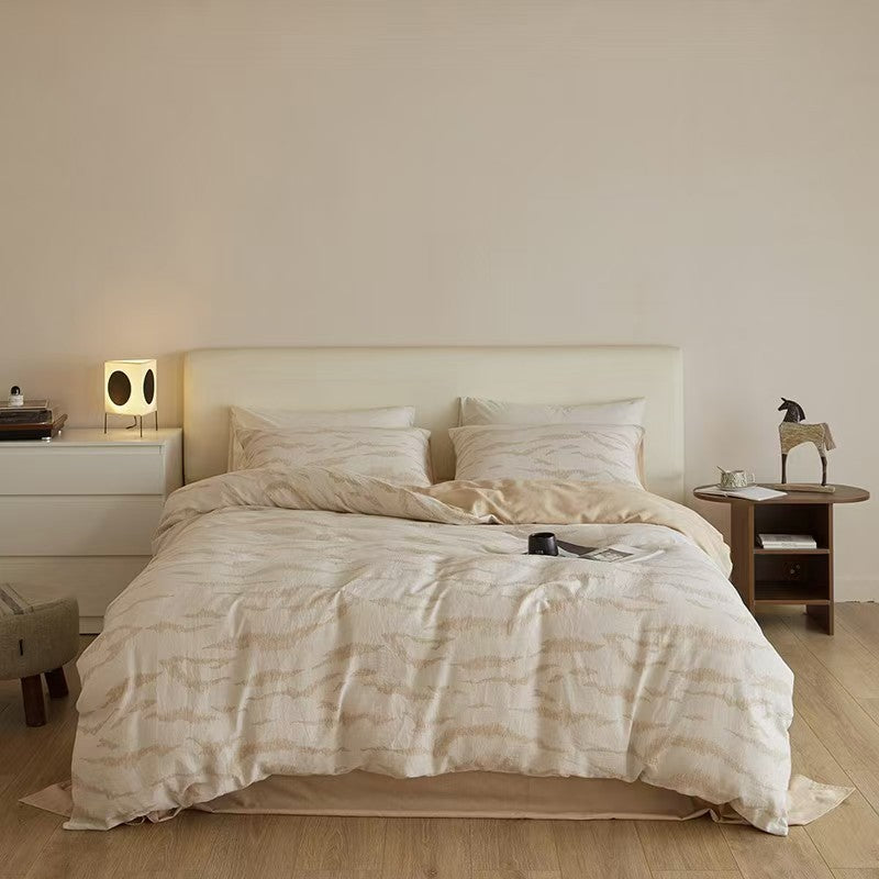 Cotton bedding set, 3-layer, jacquard, washed cotton