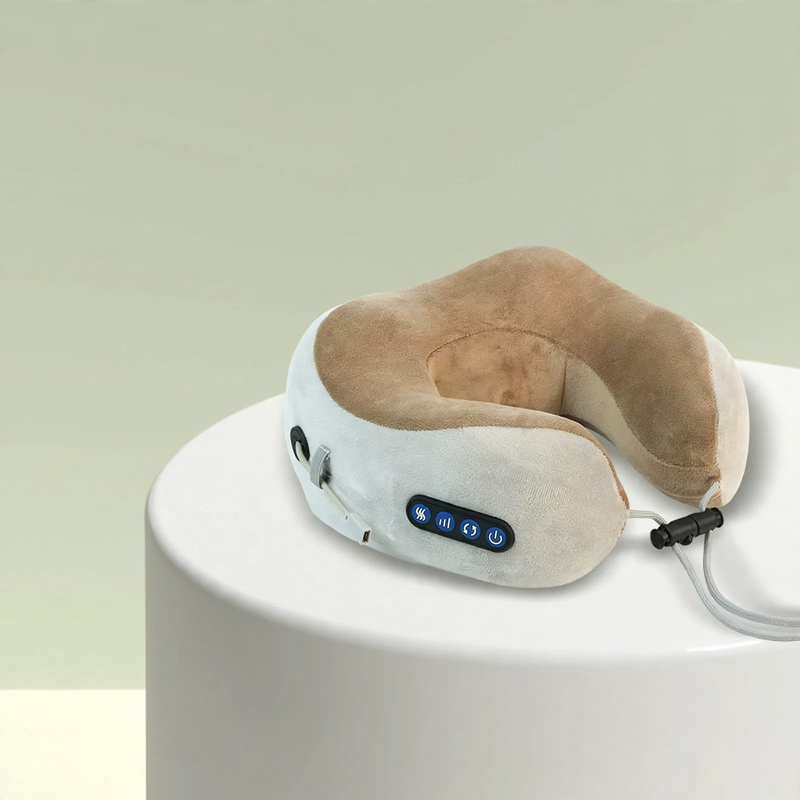 U-shaped neck massage pillow with mechanical massage