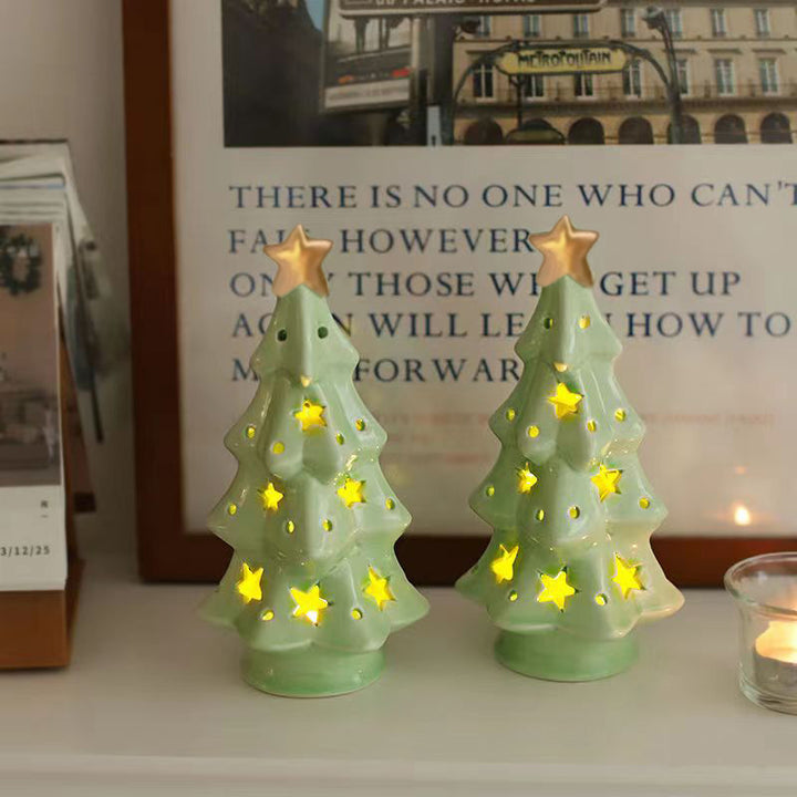 Decorative ceramic Christmas tree light
