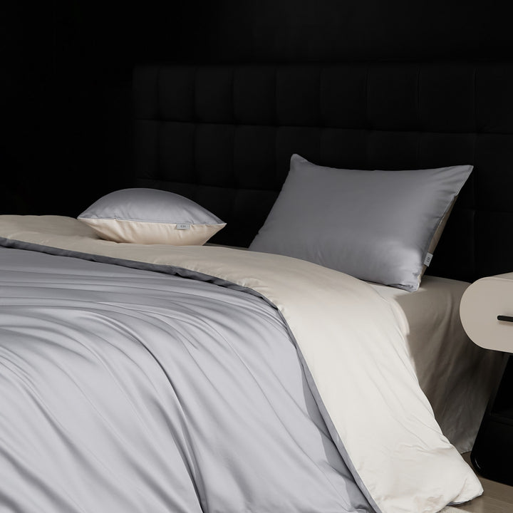 Long-staple cotton bedding, 4-piece, solid colors