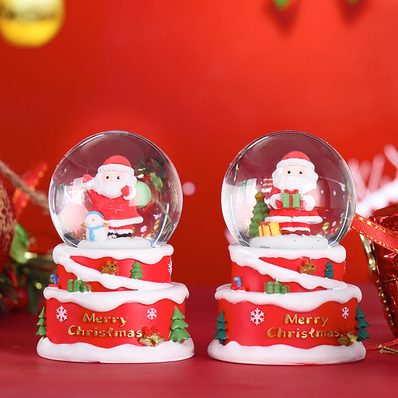 Christmas snow globe with lighting and snow effect