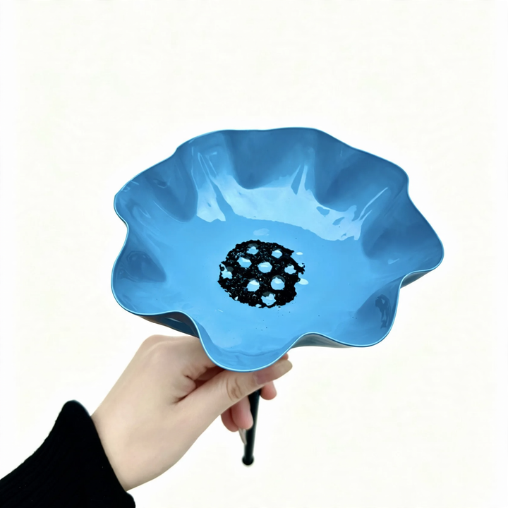 Handcrafted metal flower lining