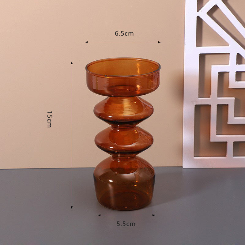Decorative glass candle holder, handcrafted