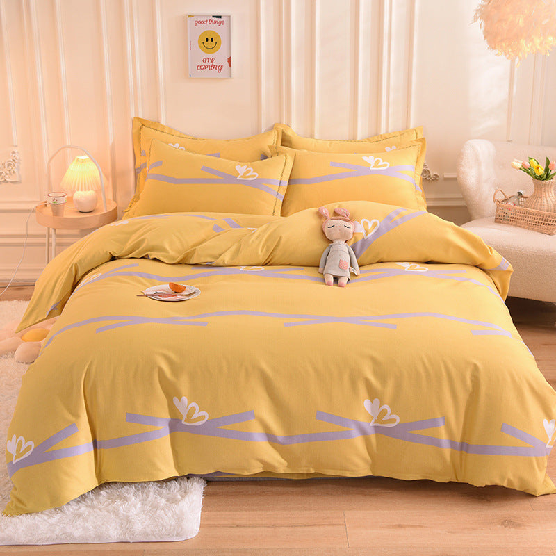 Duvet cover set made of brushed cotton, printed