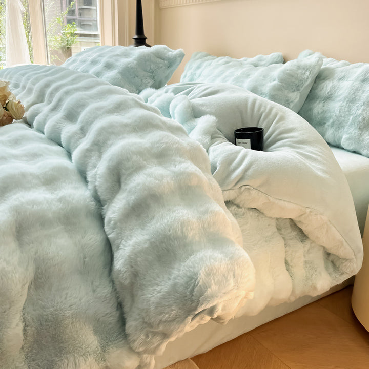Winter bedding set made of thick milk fiber fleece