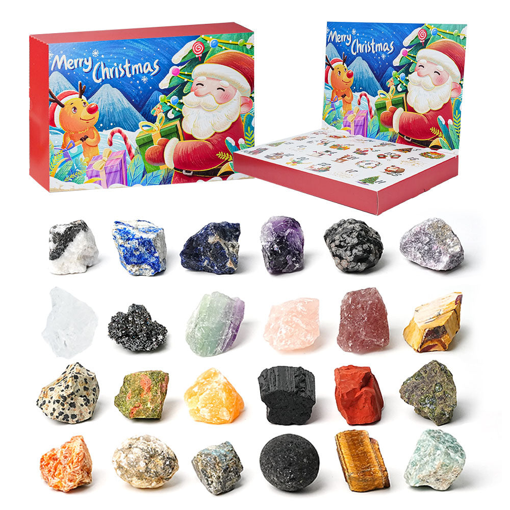 Advent calendar with 24 minerals and gemstones