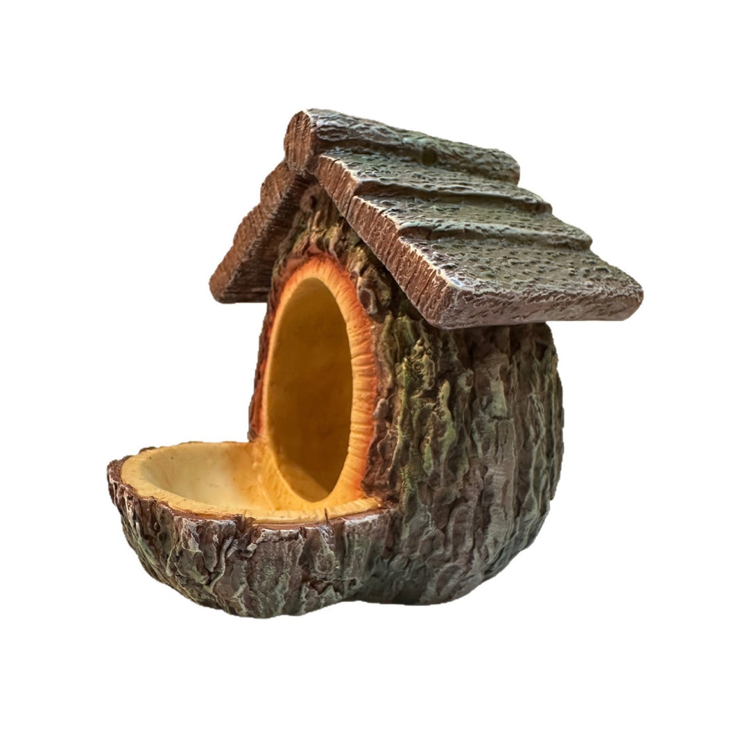 Rustic tree stump birdhouses made of resin