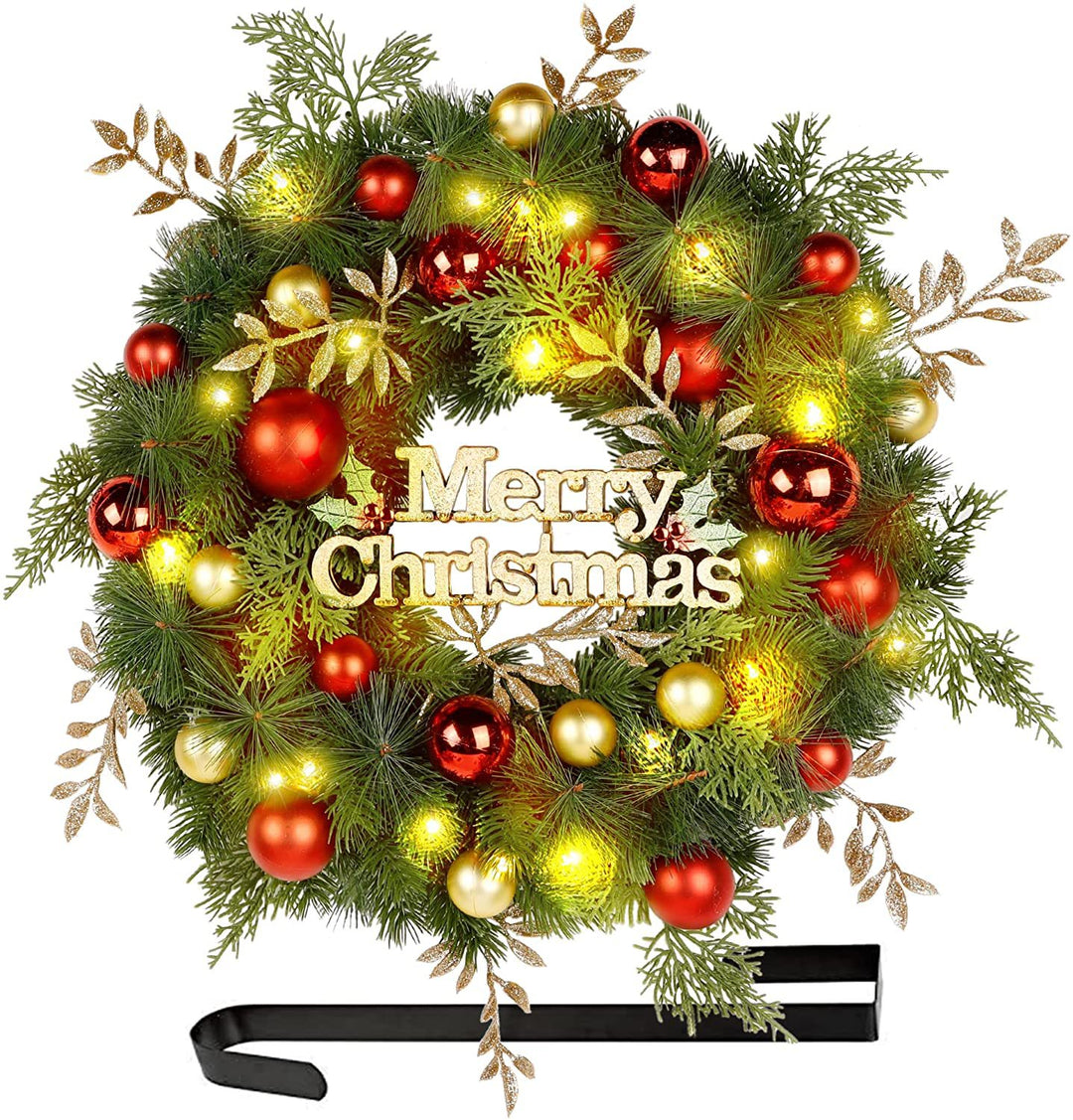 Christmas wreath made of PVC and PE with LED decoration