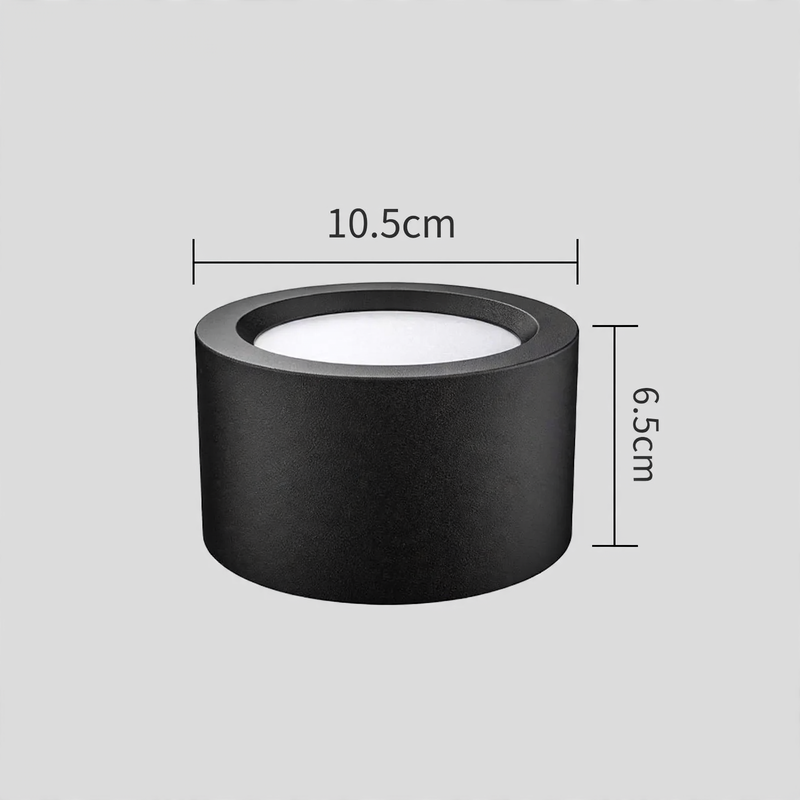 LED surface-mounted light, round, without drilling