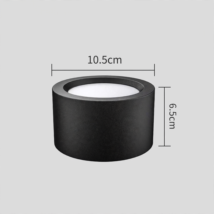 LED surface-mounted light, round, without drilling