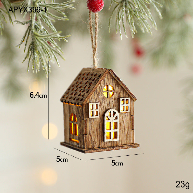Decorative LED wooden hut for a festive atmosphere