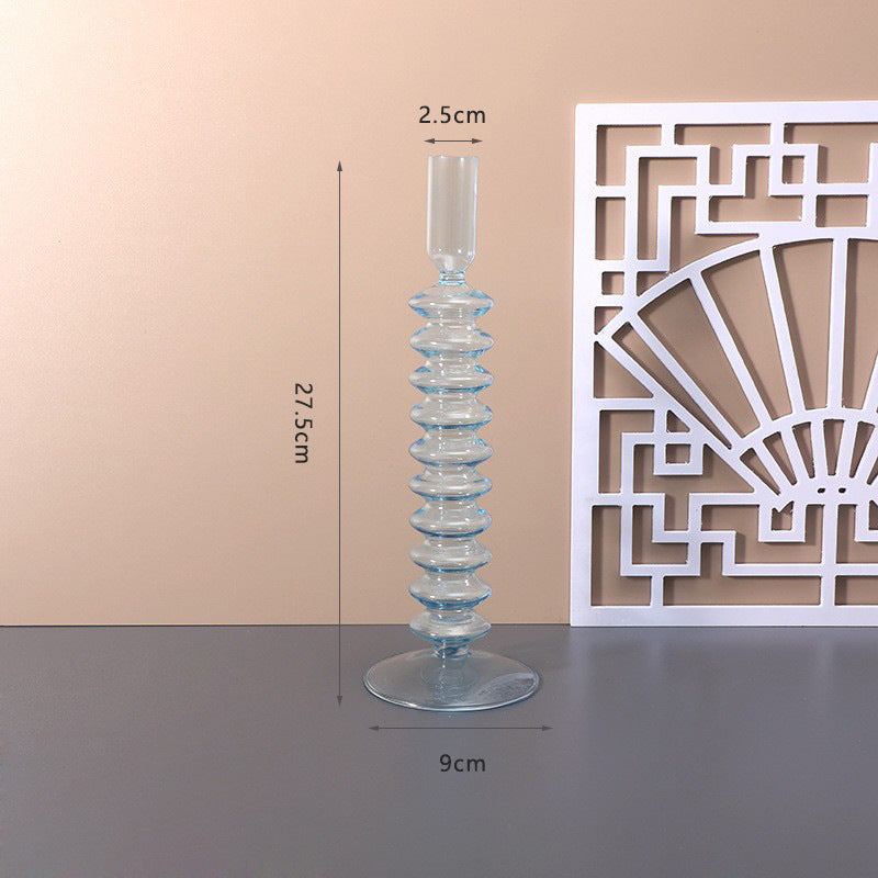 Decorative glass candle holder, handcrafted