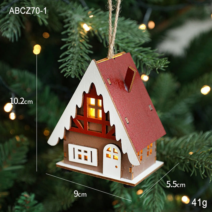 Illuminated wooden house for the Christmas season