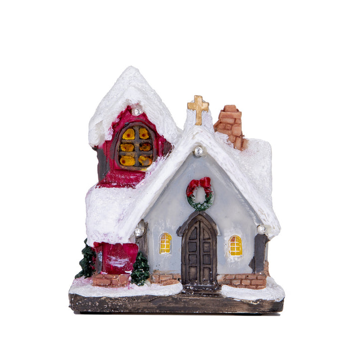 Illuminated Christmas cottage with LED light