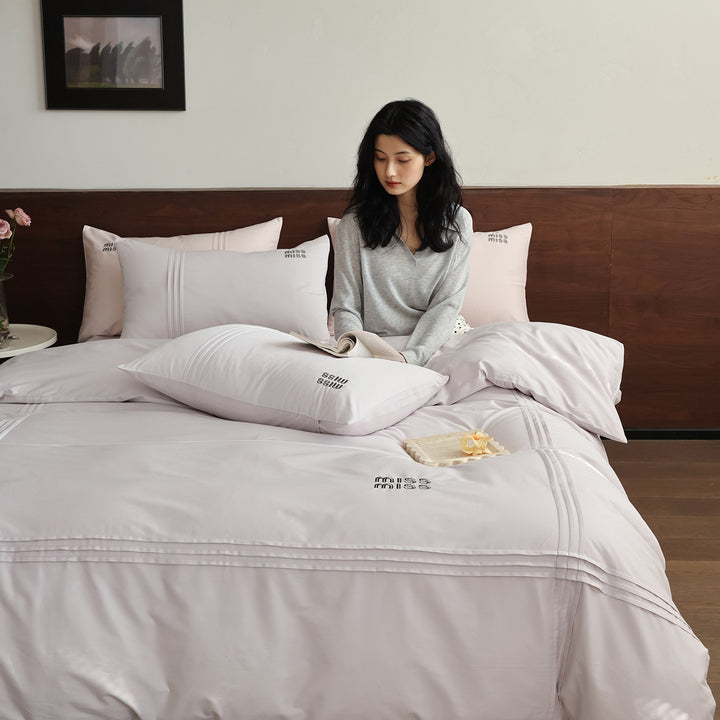 Bedding set, 4-piece, cotton, modern
