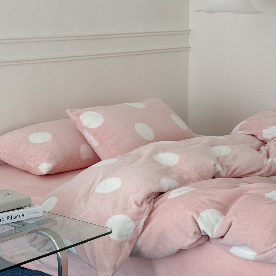 Warm milk fiber fleece bedding set, 4-piece