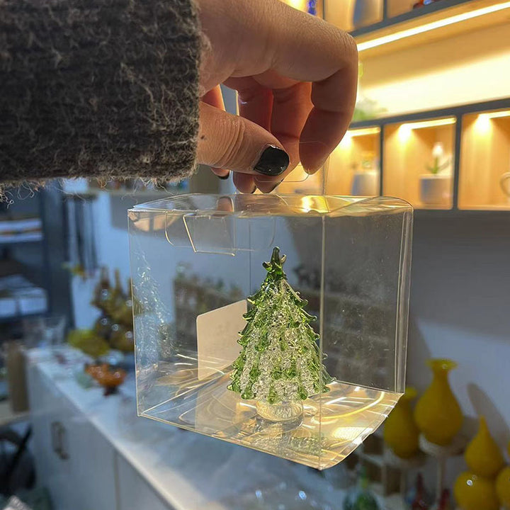 Glass Christmas tree, 8.5 cm, handcrafted decoration