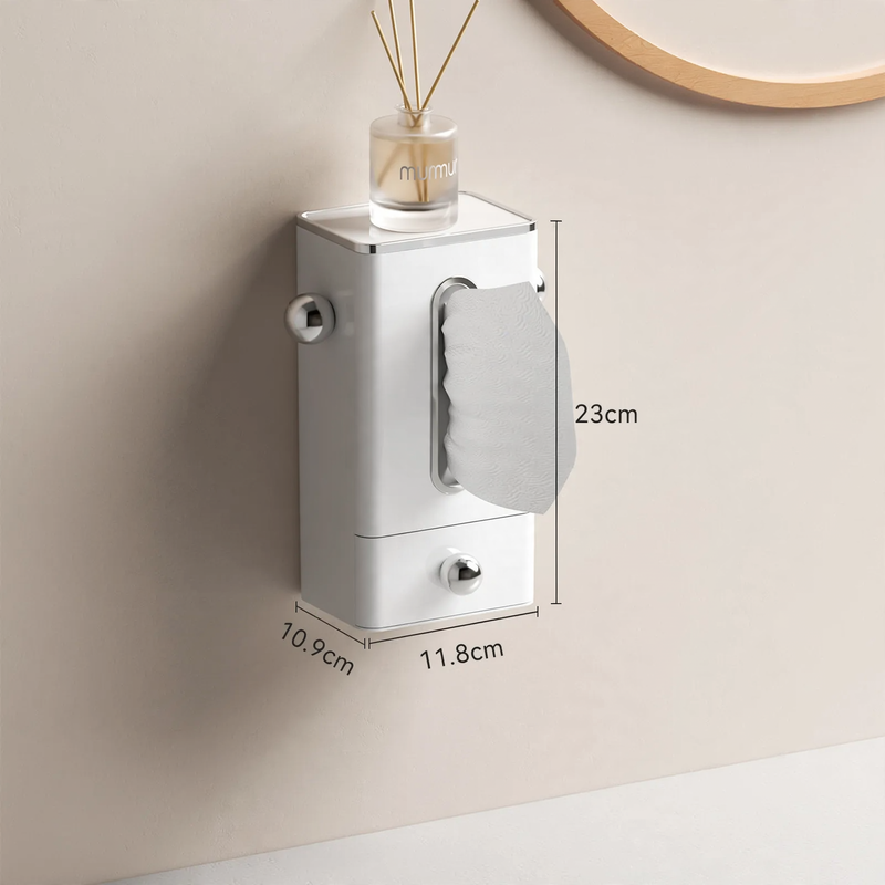 Wall-mounted tissue box, plastic