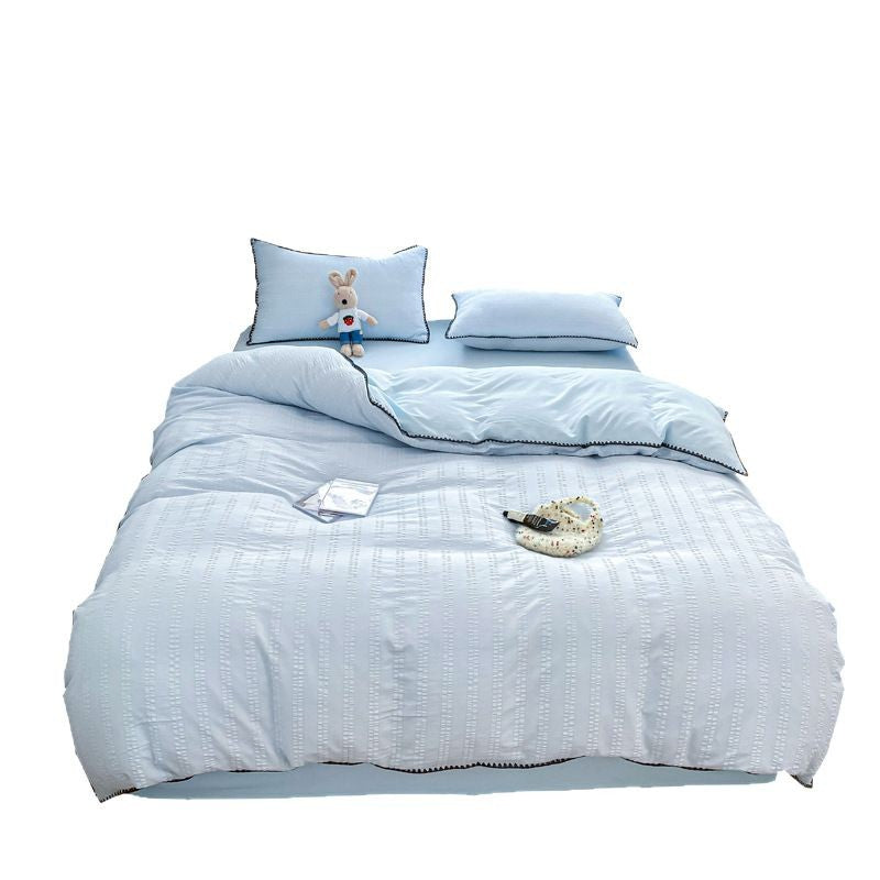 Skin-friendly seersucker bedding set