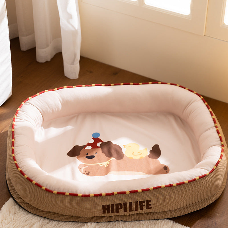 Dog bed, oval, sizes S–XXL, warming