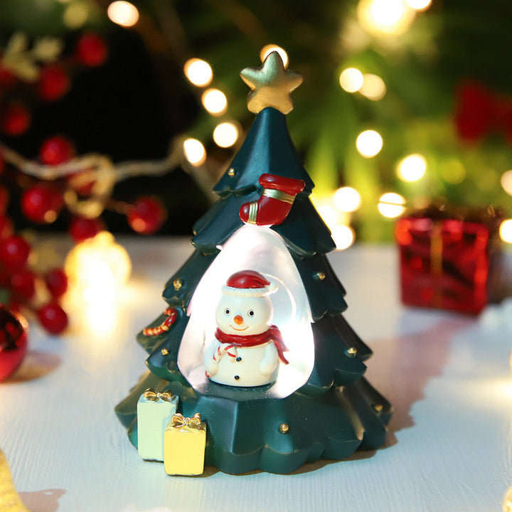 Decorative Christmas snow globe with light