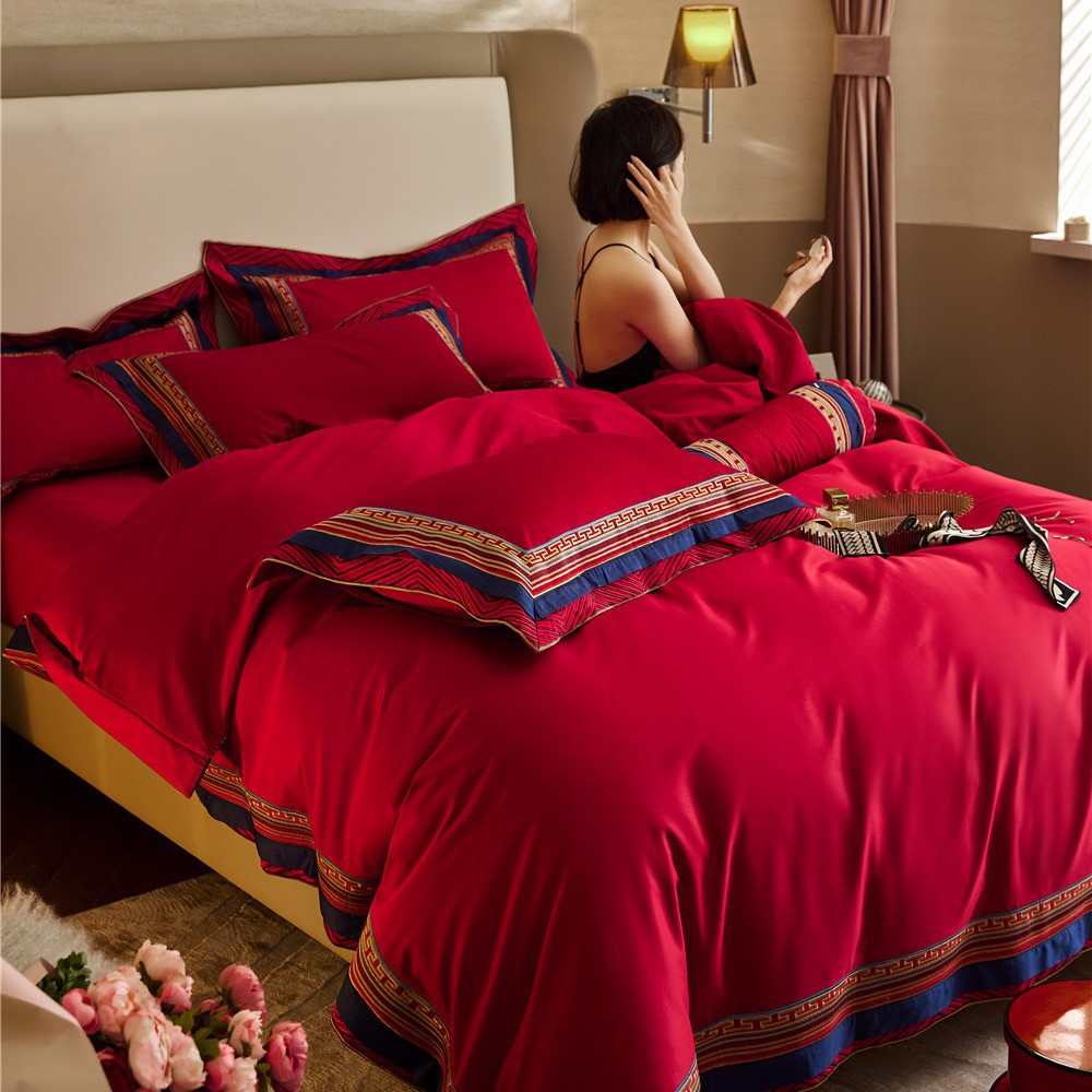 Wedding bedding set, 100s long-staple cotton, embroidered