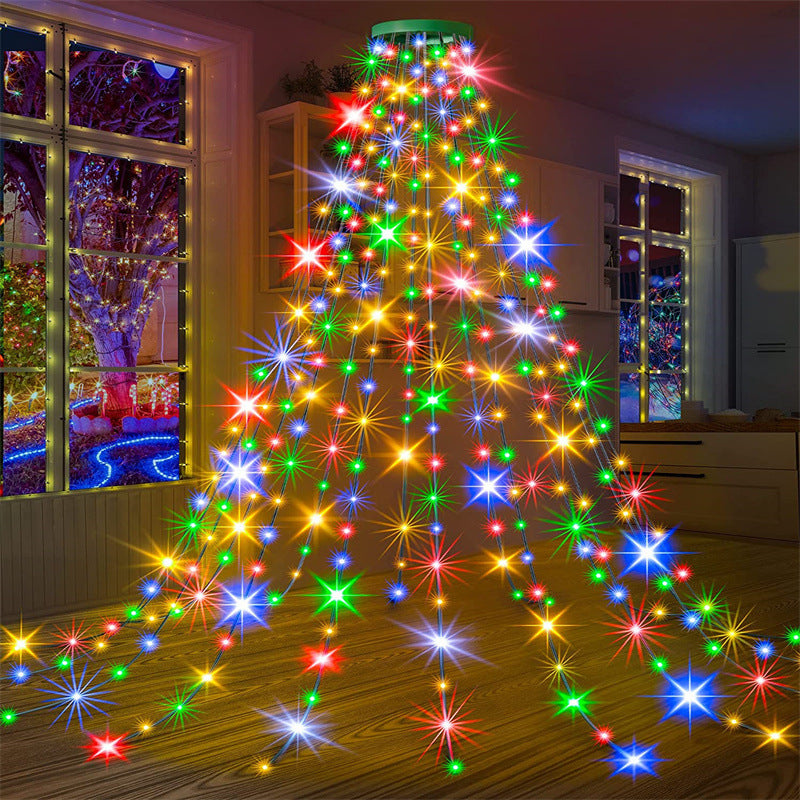 LED Christmas Tree String Lights with Star