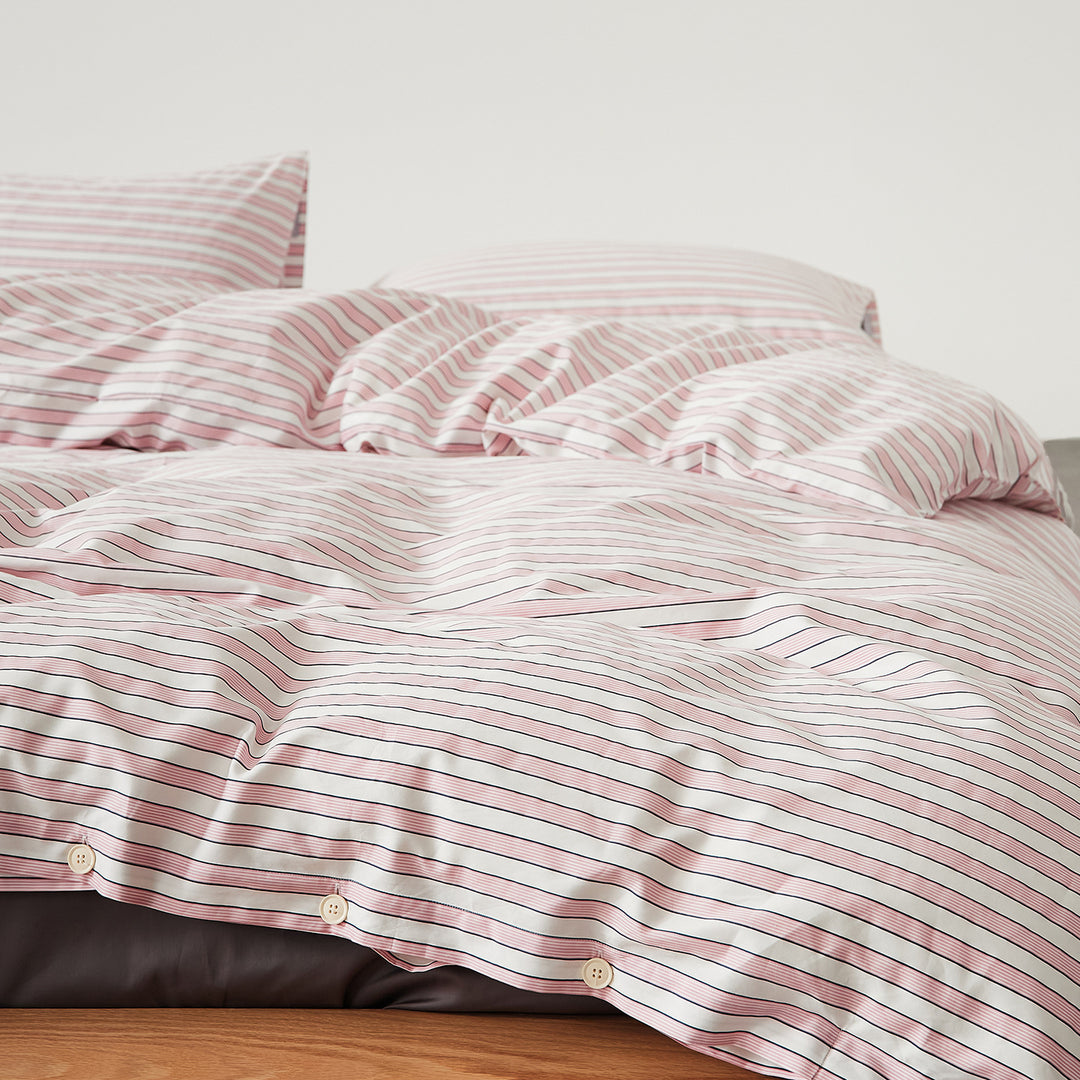 Long-staple cotton bedding, 4-piece, stripes