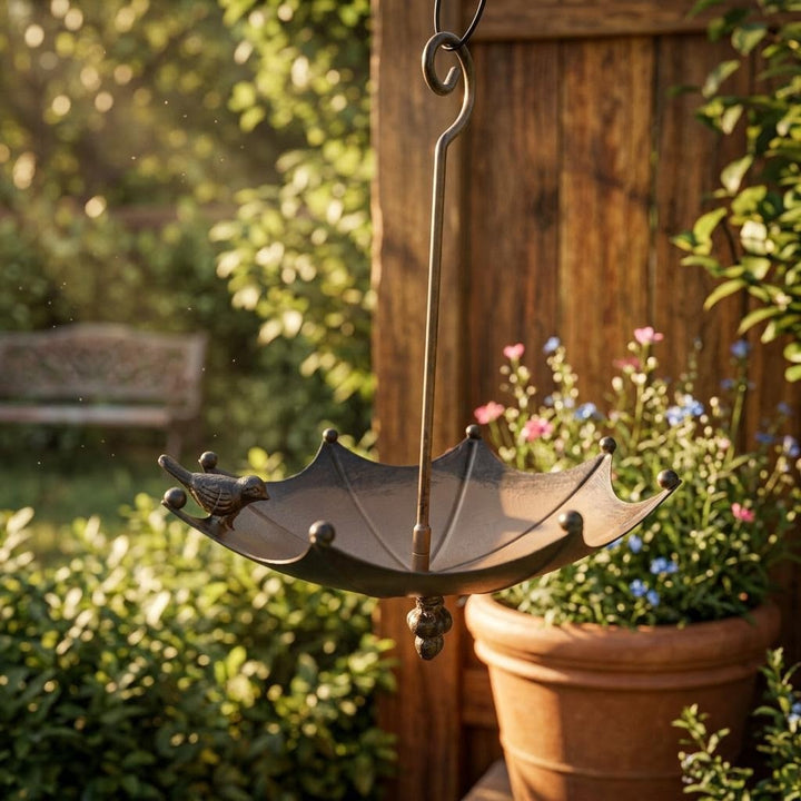 Birdhouse in Umbrella shape made of Iron