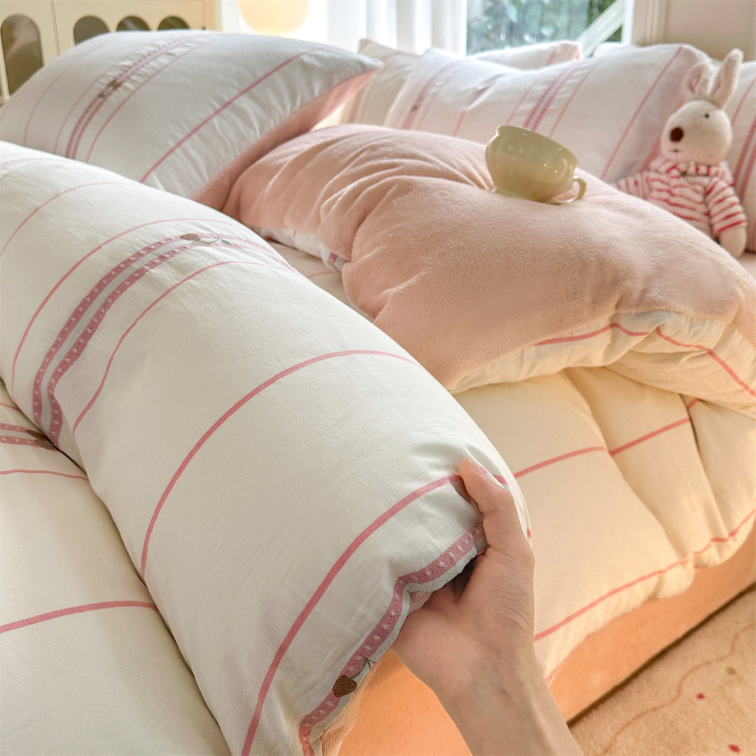 Winter bedding set, coral fleece, warming