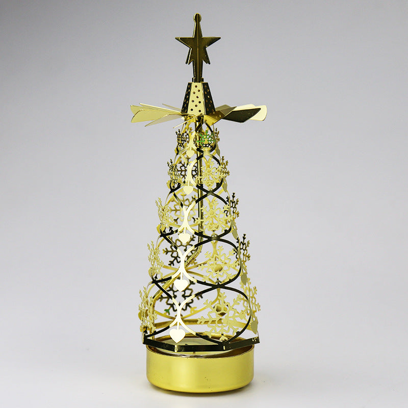 Rotating metal candle holder, 6x6x18 cm