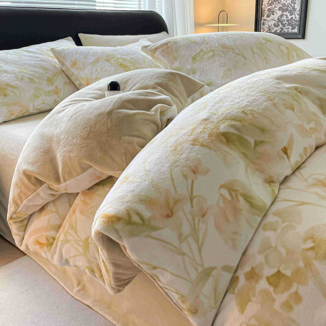 Milk fiber fleece duvet cover, winter warm