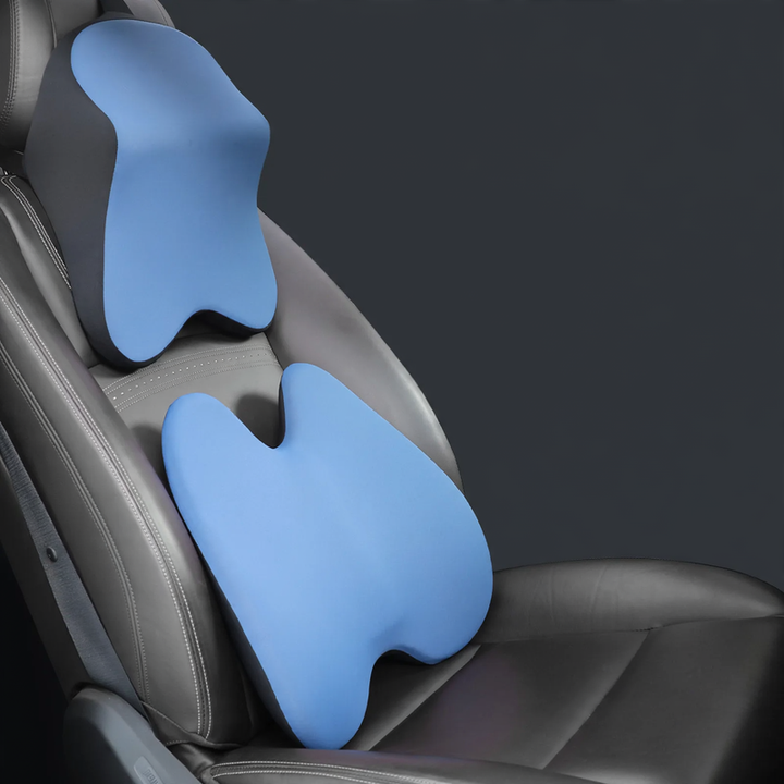 Car neck pillow and lumbar support, memory foam