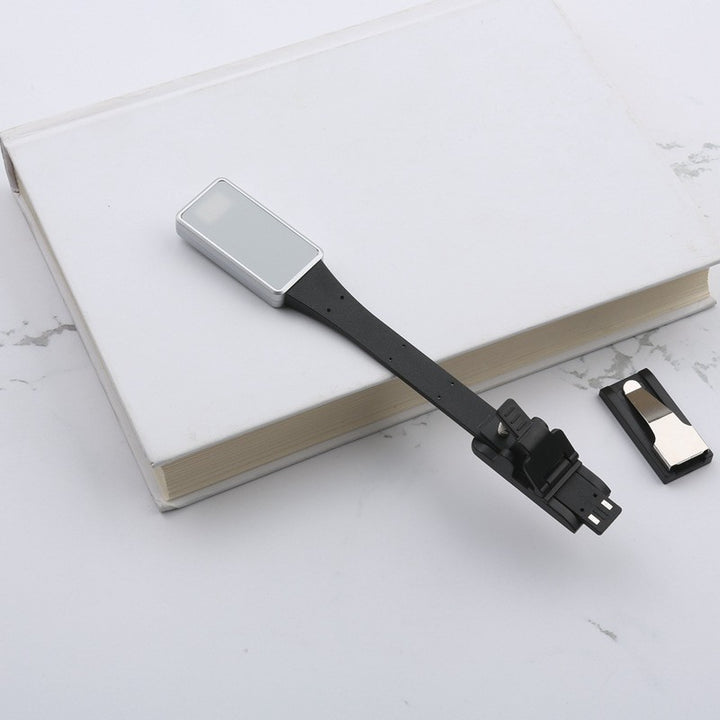 Mini clamp light for books and bookmarks