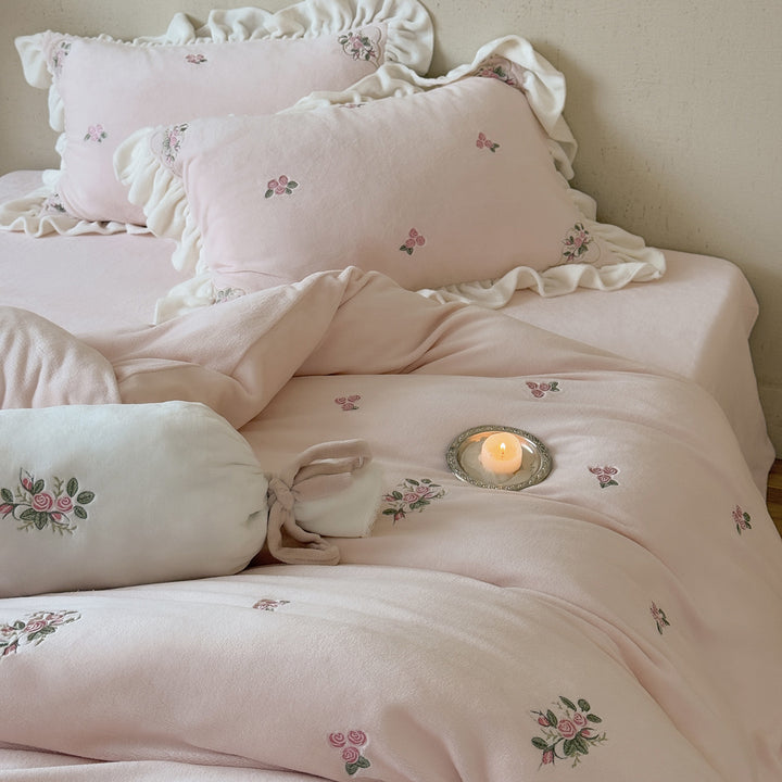 Milk fiber bedding set, four pieces, winter