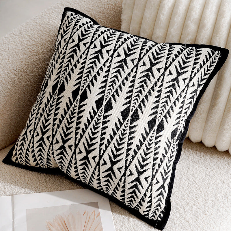 Decorative cushion Jacquard, Cream and Black