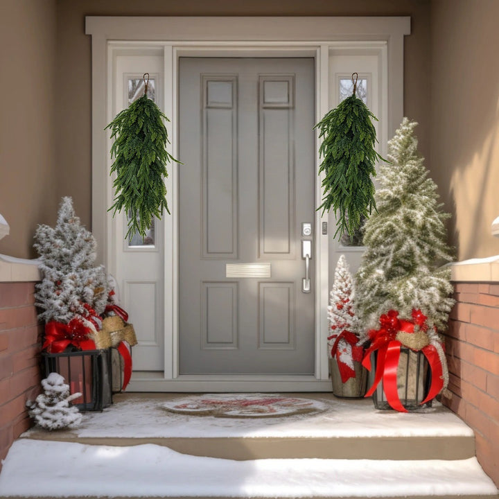 Decorative Christmas wreath in country house style