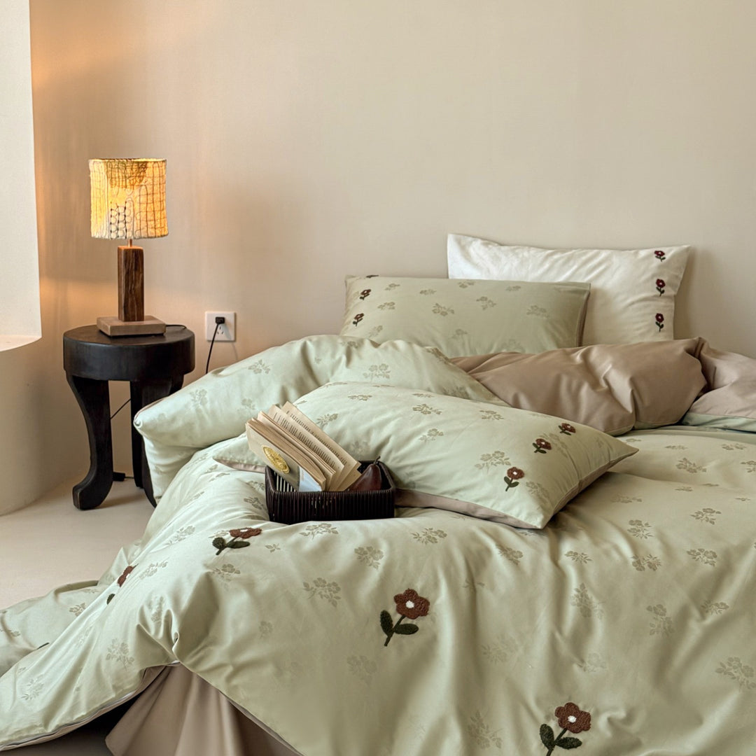 Cotton bedding set, jacquard, fleece finish