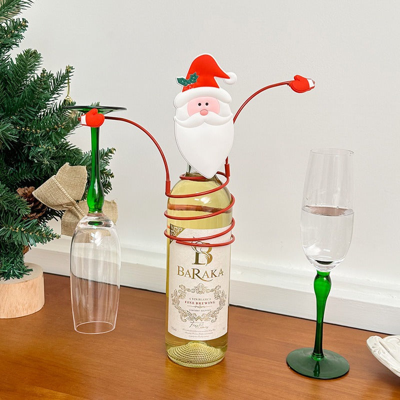 Christmas metal wine bottle holders