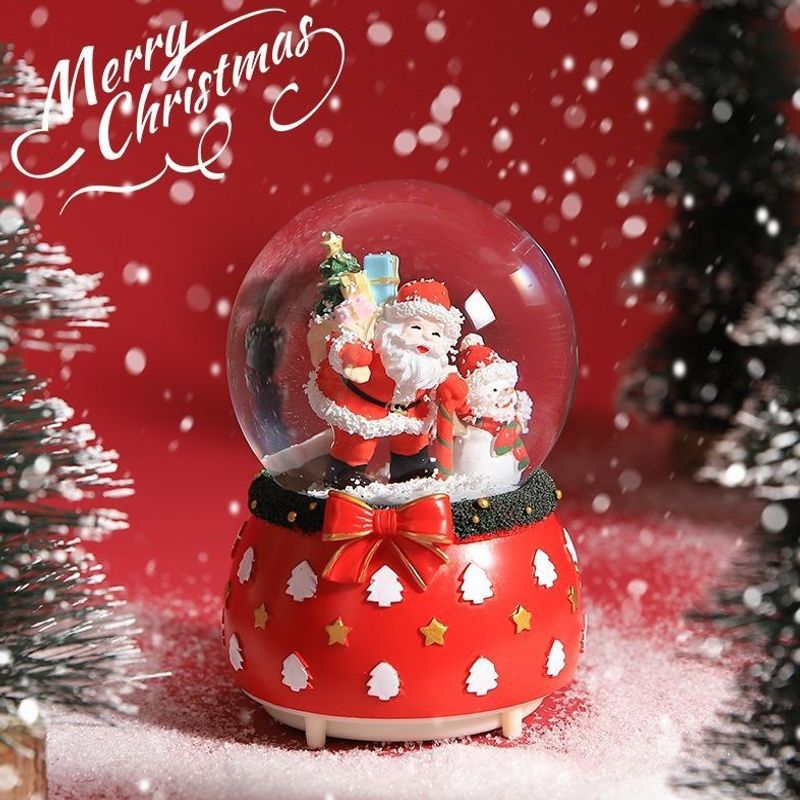 Christmas snow globe with music and light