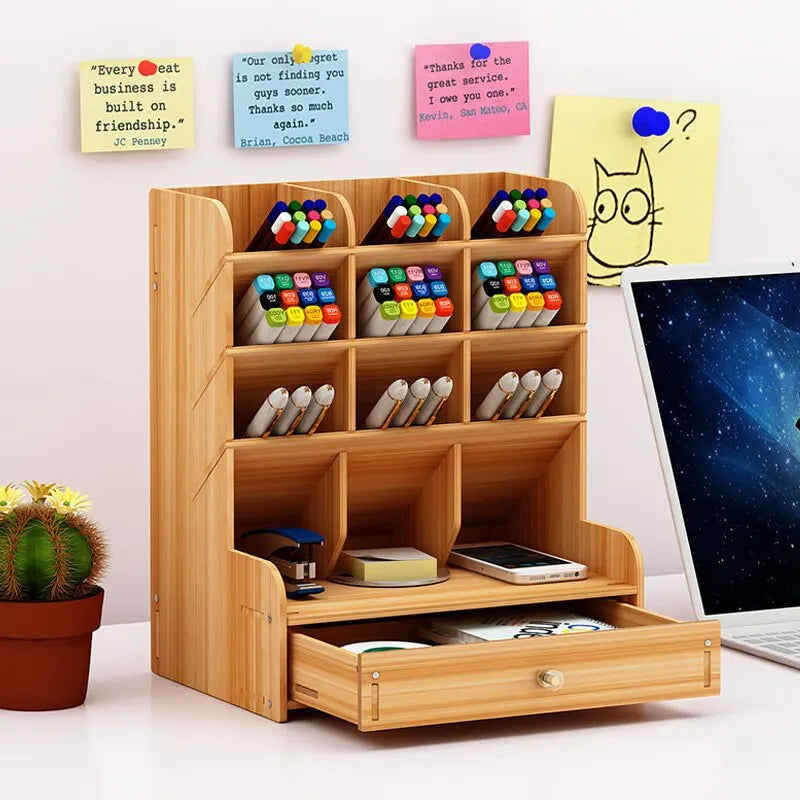 Stornfield | PenBox | Desk Organizer | Wooden Pen Holder | Elegant and Efficient Storage Solution