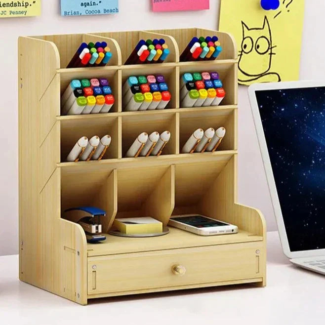 Stornfield | PenBox | Desk Organizer | Wooden Pen Holder | Elegant and Efficient Storage Solution
