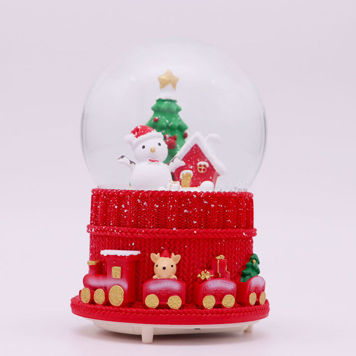 Christmas music box with light and snow globe
