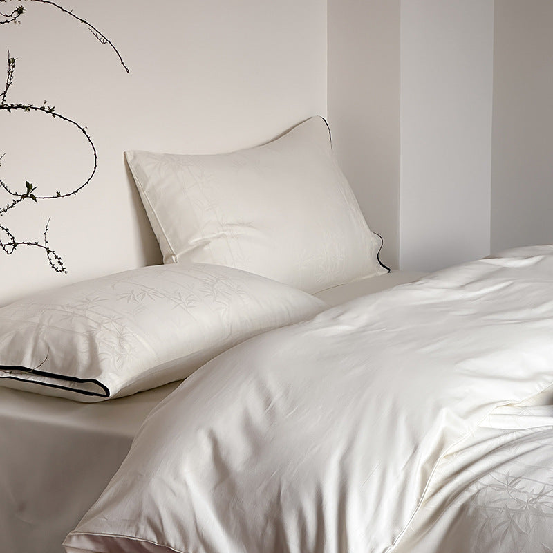 Washed Cotton Bedding Set, 4-piece, Jacquard