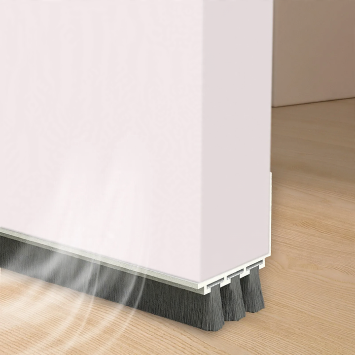 Door underside sealing strips with brush or silicone