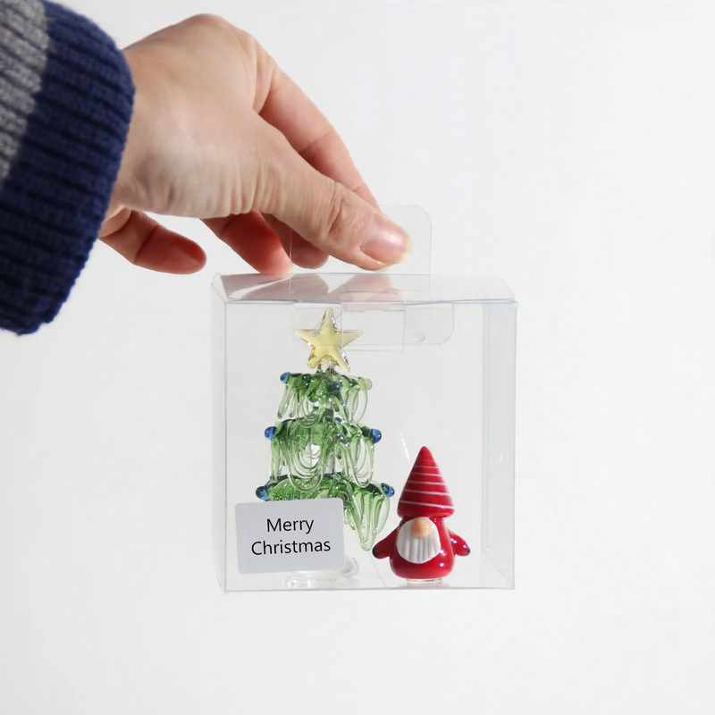Glass Christmas tree, 8.5 cm, handcrafted decoration