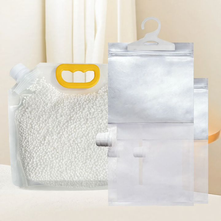 Refillable dehumidifier with calcium chloride granules