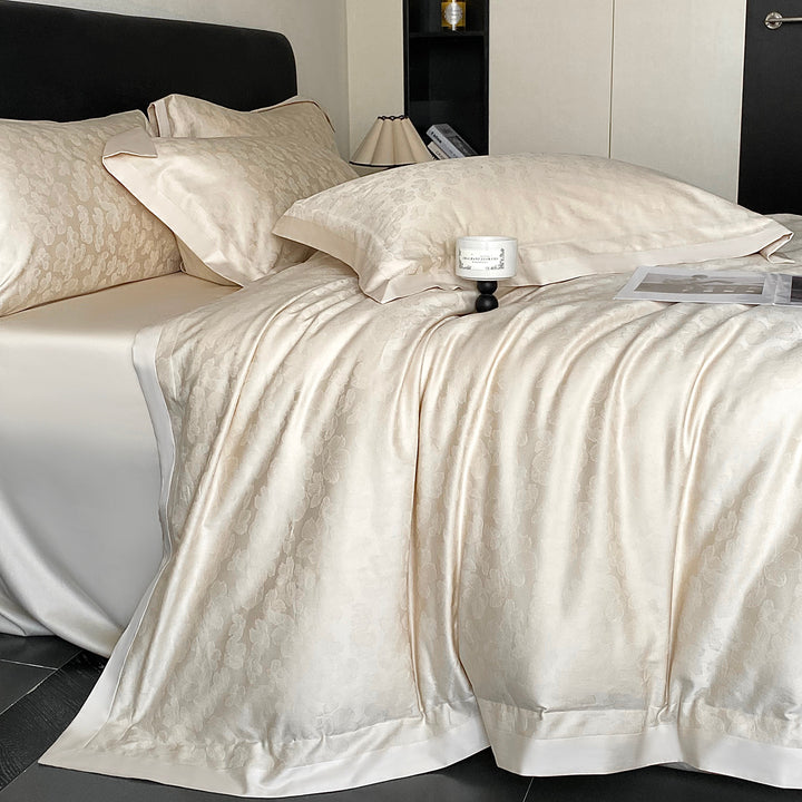 4-piece bedding set, 120 cotton, jacquard weave