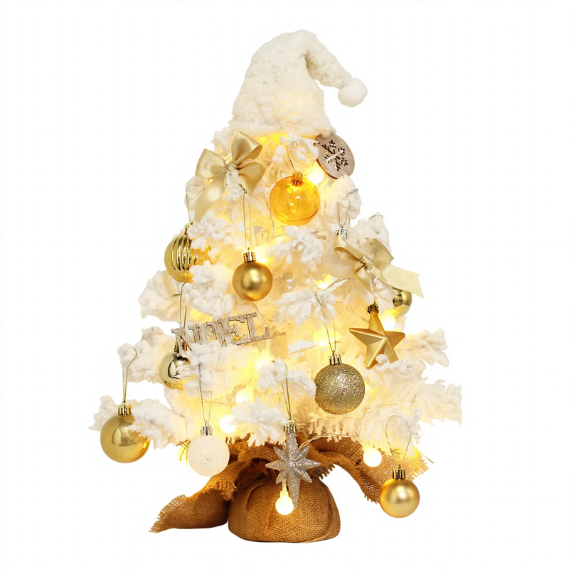 Mini Christmas tree, white, flocked, 45 cm