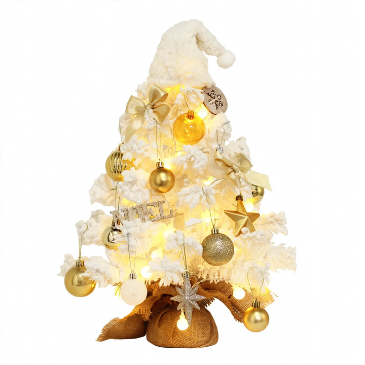 Mini Christmas tree, white, flocked, 45 cm